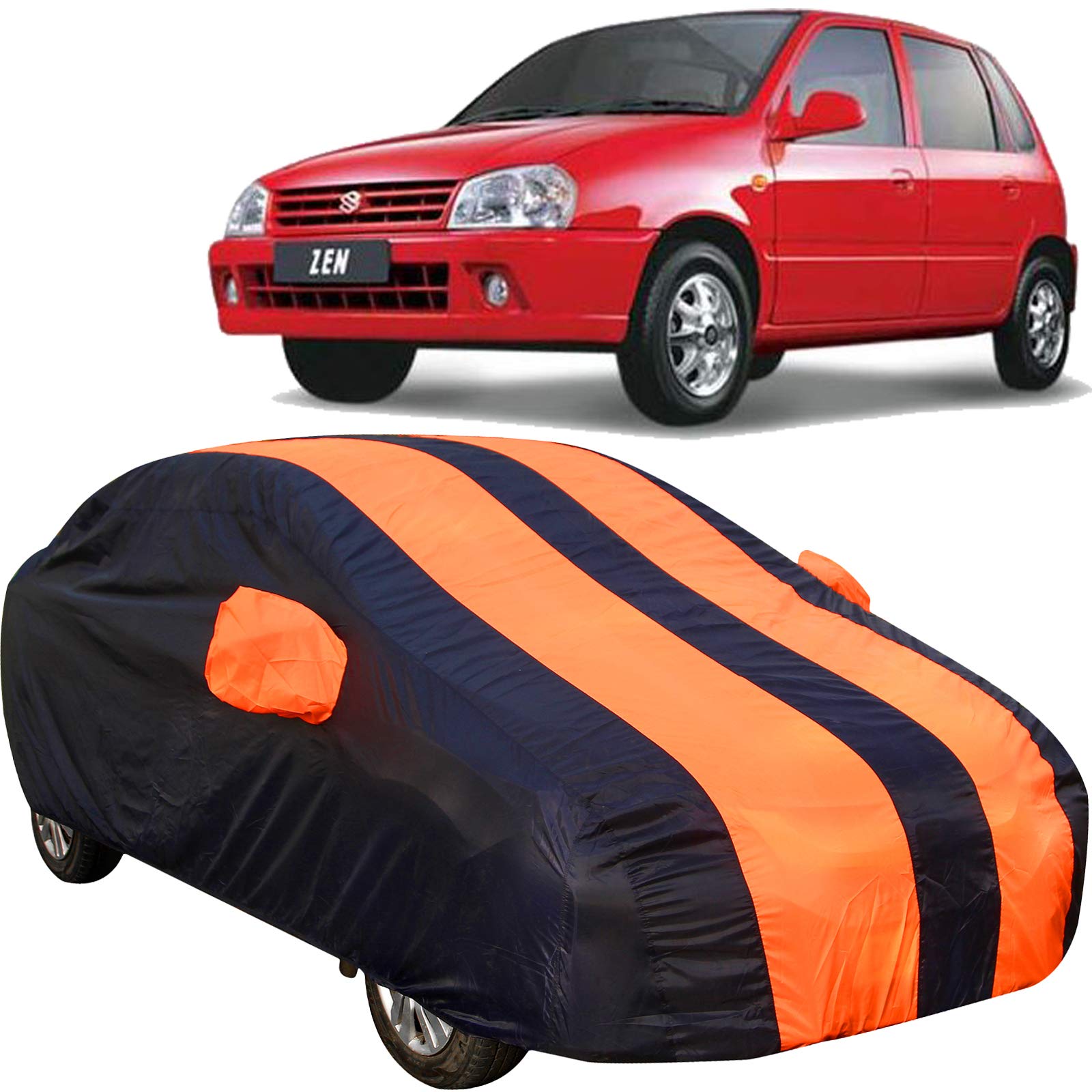 Orange Maruti Zen Car