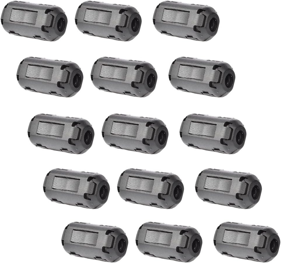 Bluecell Pack of 15 Magnetic Ferrite Core Cord RFI EMI Noise Suppressor Cable Clip (5mm inner diameter)