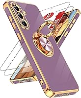 Vista 16 de LeYi para Funda de Teléfono Samsung Galaxy A13-5G: Protector de Pantalla de Vidrio Templado, Soporte Magnético Giratório de Anillo 360°, Borde Negro