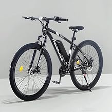 27.5 inch Electric Mountain Bike for Adults, Ebike 21-Speed and Removable 36V-10.4AH Li-Ion Battery, 250W High-Speed Brushless Motor, Range 45-65km, Up to 25km/h, 4 Riding Modes