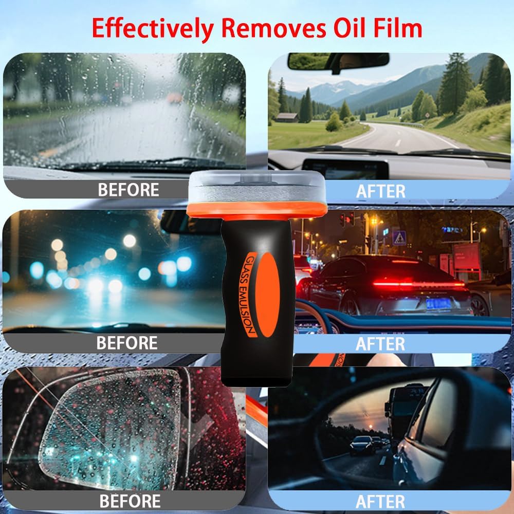 Glass Emulsion, New Glass Cleaner Removes Oil Film, 3.4 Fl Oz (100 Ml) with 120ml Supplement (1, with 2PCS 120ml Supplement)