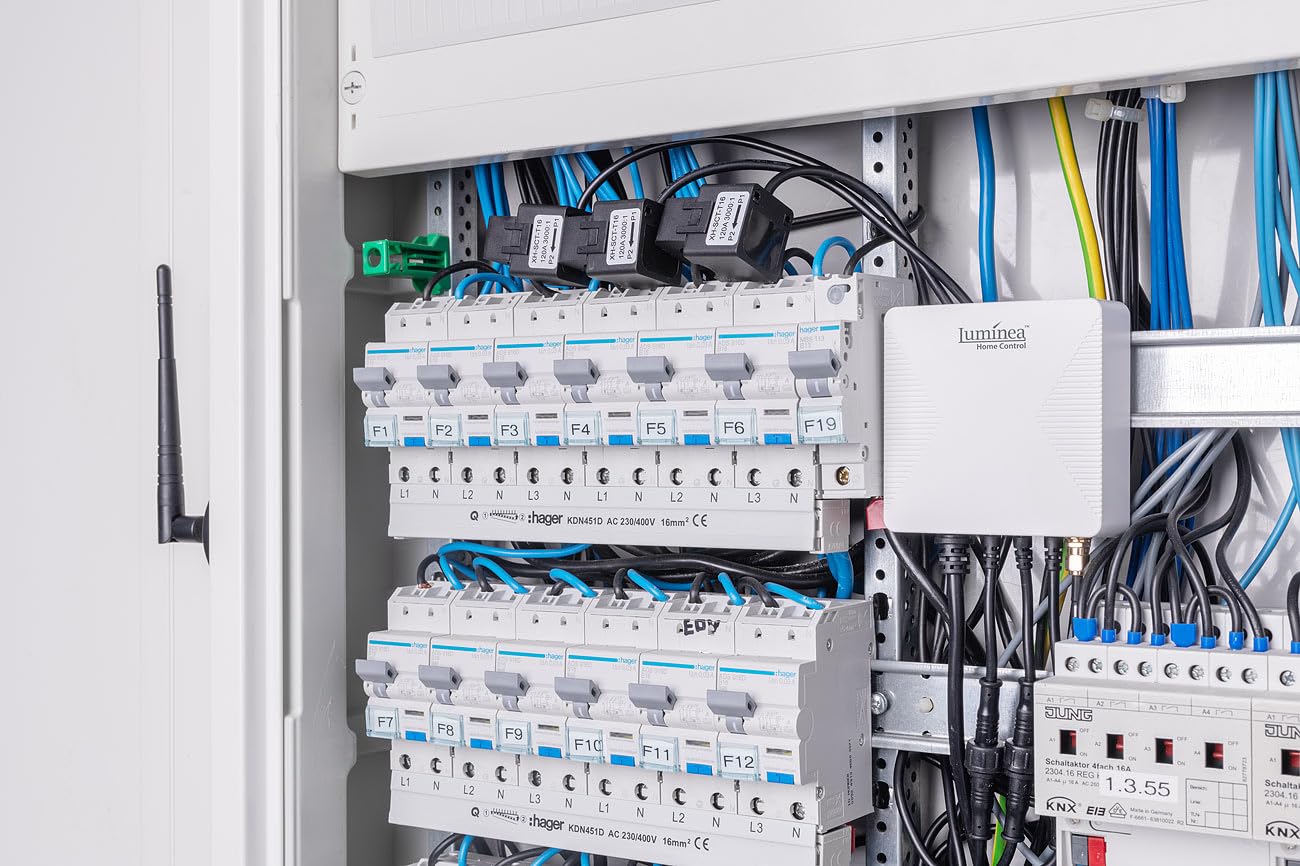 Luminea Home Control Smart Meter: Smarter 3-Phasen-WLAN-Stromzähler & Echtzeit-Energiemonitor, 120A, App (Meter 3-Phasen WiFi, Drehstromzähler mit App, phasig)