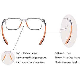 JOON-joon Reading Glasses Men 2 Pairs Sports Style Comfortable and Flexible Blue Light Blocking Readers for Men+2.75
