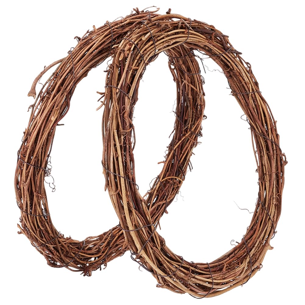 GORGECRAFT Lot de 2 couronnes de vigne naturelles de 30 cm avec branches en