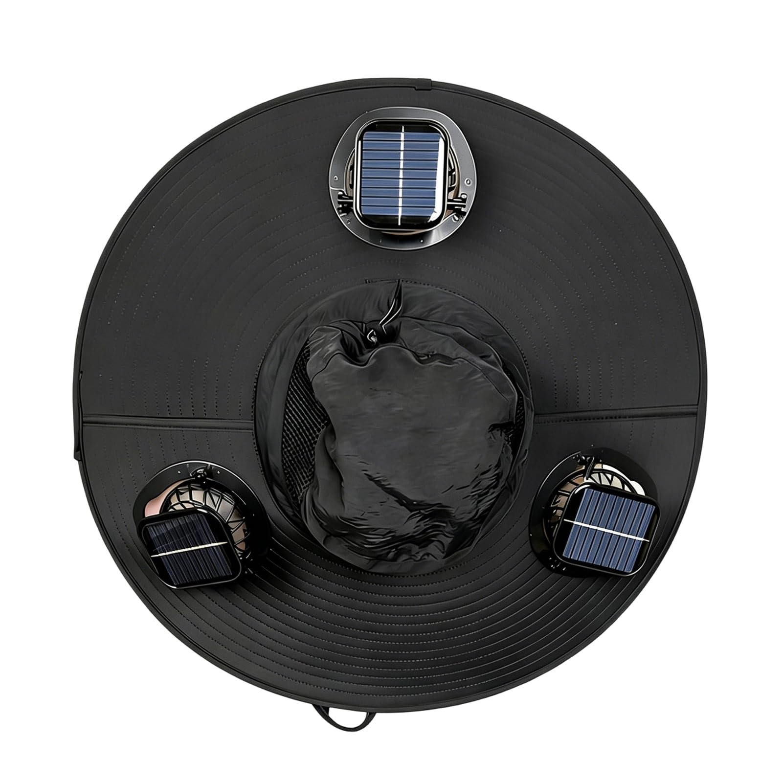 matumou Wide-Brimmed Hat with Dual Fans, Solar USB Powered Hat, Outdoor Bucket Hat for Fishing Hiking