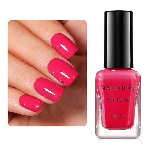 Bright Pink Nail Polish, Quick Dry & No Lamp Needed
