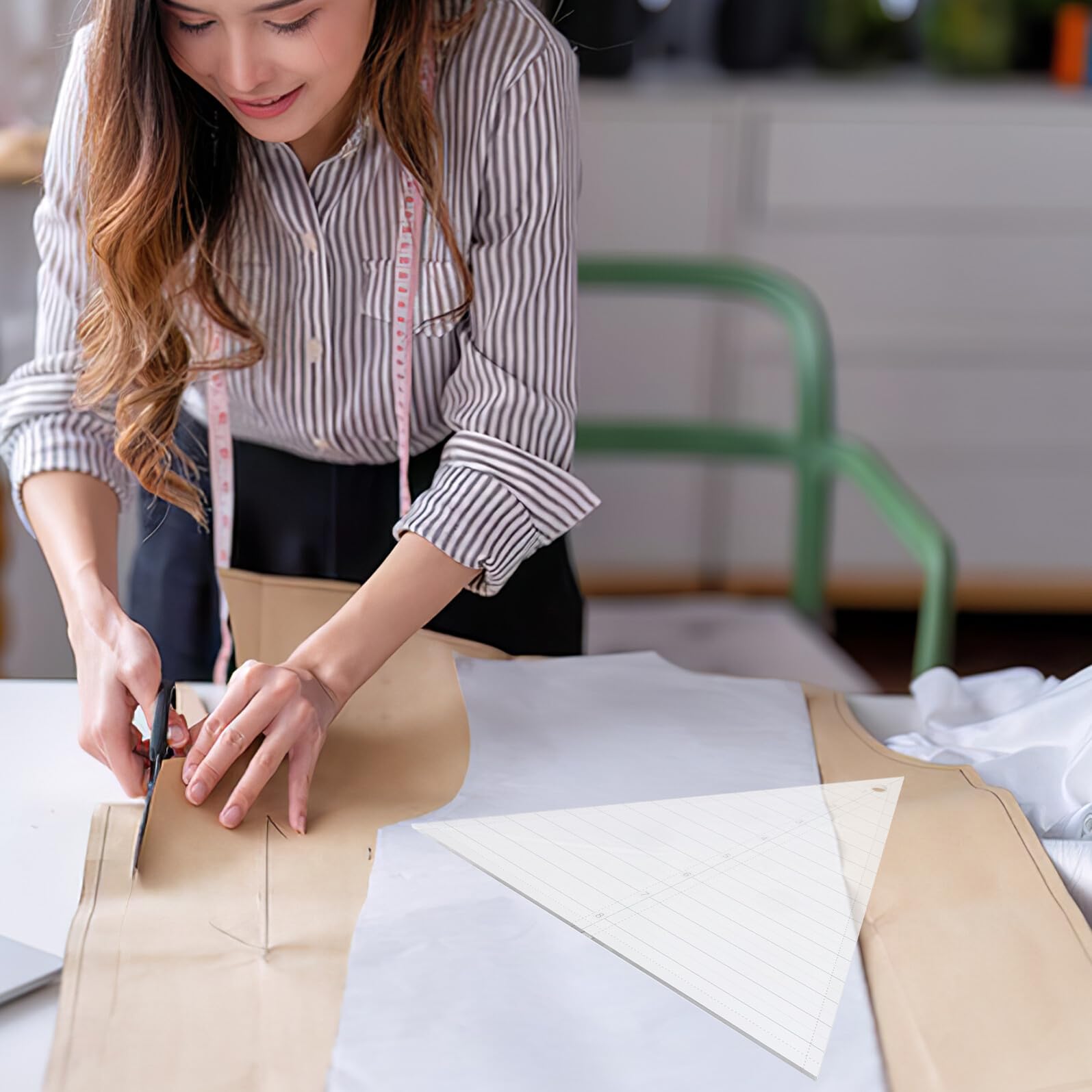 3 Pezzi Righello da Cucito in Acrilico per Patchwork e Trapuntatura Strumento Resistente per Taglio Preciso Tessuti e Progetti DIY