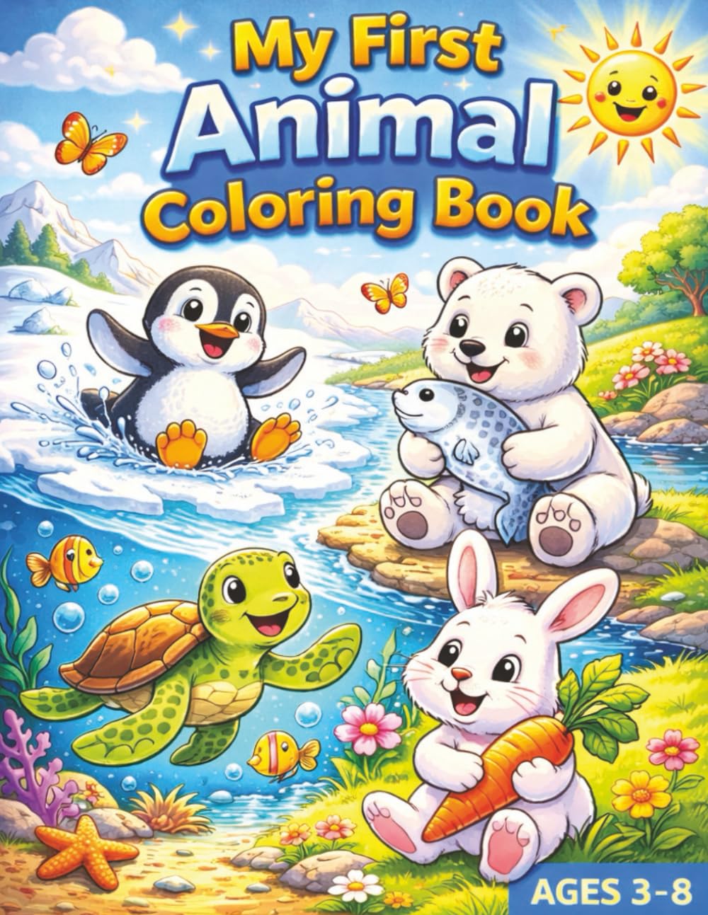 MY FIRST ANIMAL COLORING BOOK: Simple, Bold & Big Animals — Easy Pages for Toddlers, Preschool & Early Kids