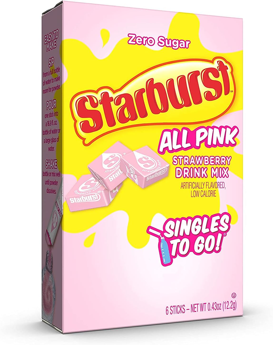 To Go Zero Sugar Drink Mix, Strawberry, 6 CT Per Box (Pack of 1)