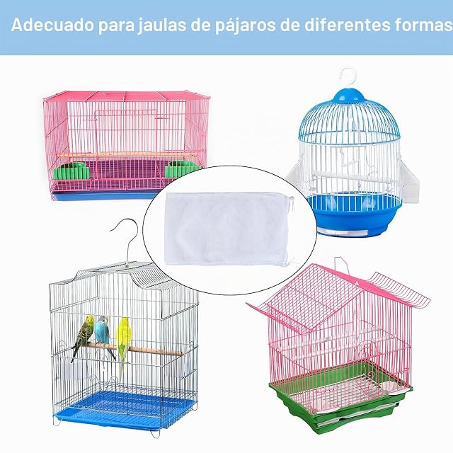 Foto 6 de 7 de TSHAOUN - Funda para Jaula de pájaros, Nailon con Malla de protección para Jaula de pájaros, Lavable, Fundas…