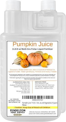 Pumpkin Juice 11-8-5 - Foliar Liquid Fertilizer with Essential Micro-nutrients for Pumpkins and Vegetables (1 Quart)