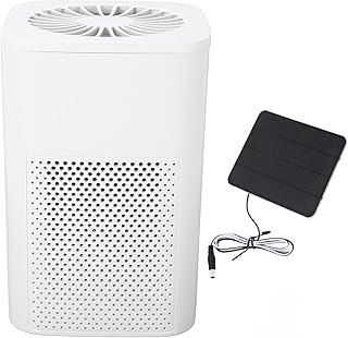 Air Purifiers Solar Powered Cleaner for Pollen Smoke Dusts Pets Dander Bedroom Car Dog House Chicken Office Living Room Kitchen White