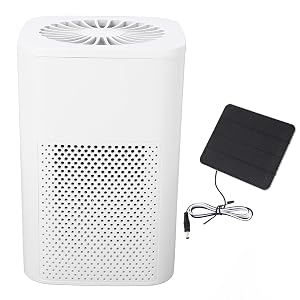 Air Purifier Solar Powered with HEPA Filter for Pet Dander Smoke Dust Allergens in Bedroom Living Room Office
