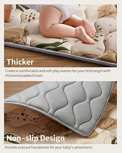 Miniatura 25 de Blissful Diary Tapetes de juego para bebés para piso, tapete de gateo de 50 x 50 pulgadas para corral, tapetes de juegos de espuma gruesa y suave