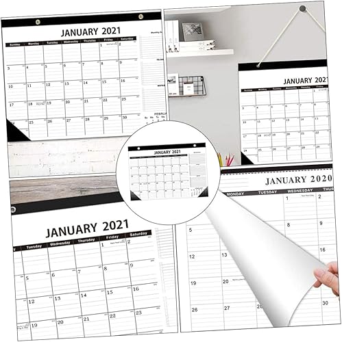 Miniatura 3 de MAGICLULU 2 Pcs 2021 Wall Calendar Hanging Planing Calendar 2021 Monthly Calendar Calendars Flip Calendar Door Pad Weekly Schedule Calendarios De