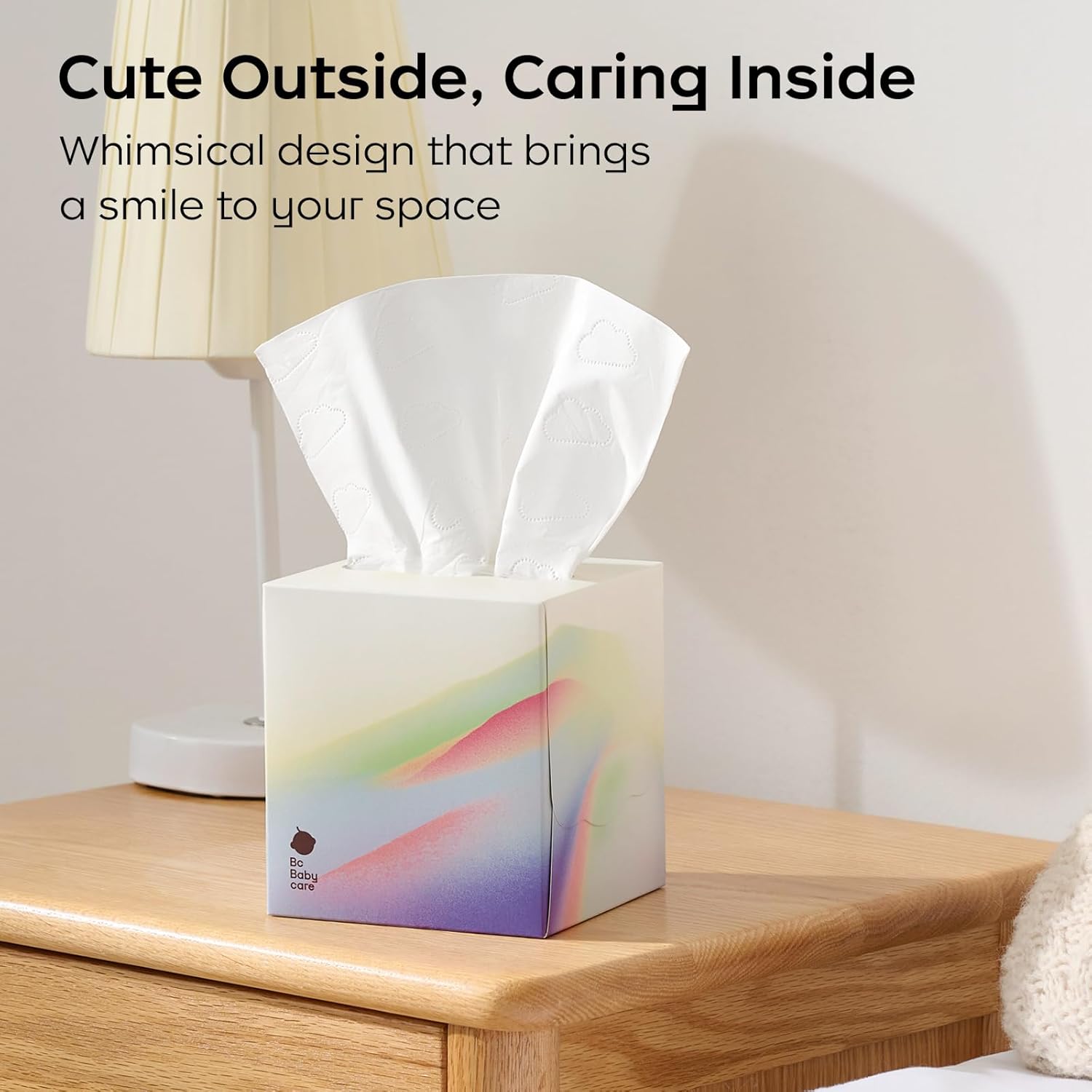 Bc Babycare Cloud Touch Lotion Ultra Soft Facial Tissues, 8 Cube Boxes, Hypoallergenic, Plant-based Materials, Clean Gentle Baby Essentials, 60 Tissues Per Box, 5-Ply