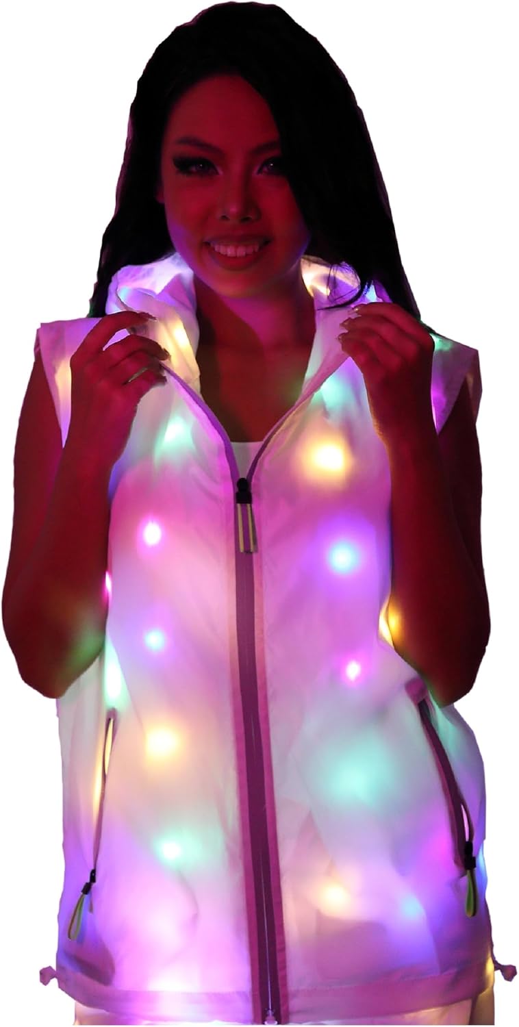 chivalrous Unisex Mens Womens LED Lights Sparkle Vest Fancy Dress for Party Halloween Performence Costume