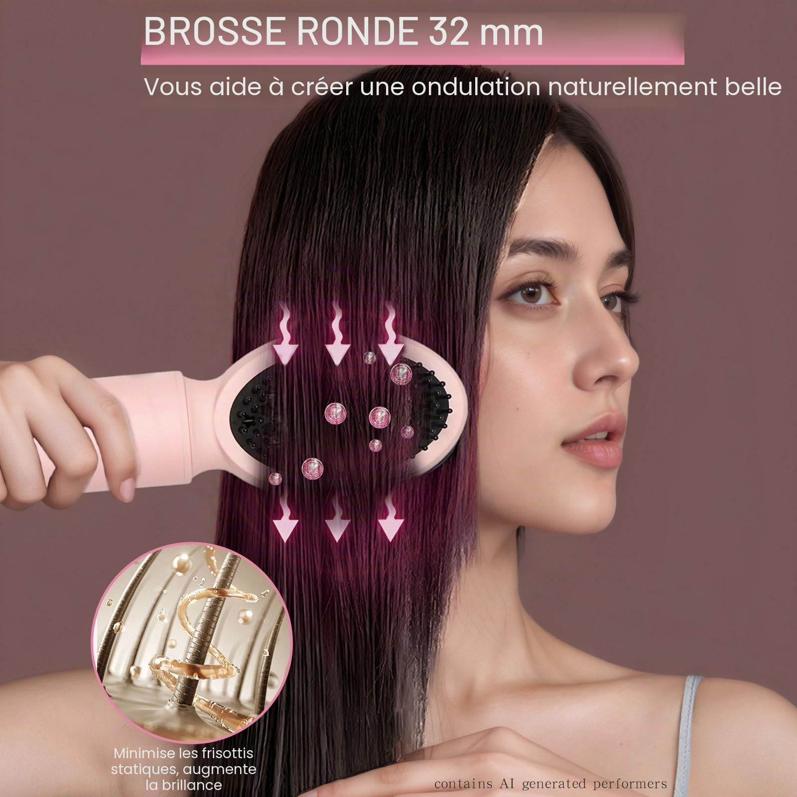Coiffeur 9 en 1 haute vitesse à air chaud avec affichage numérique de la température, technologie ionique, 3 réglages de chaleur/froid, léger pour cheveux bouclés, raides, ondulés, salon et