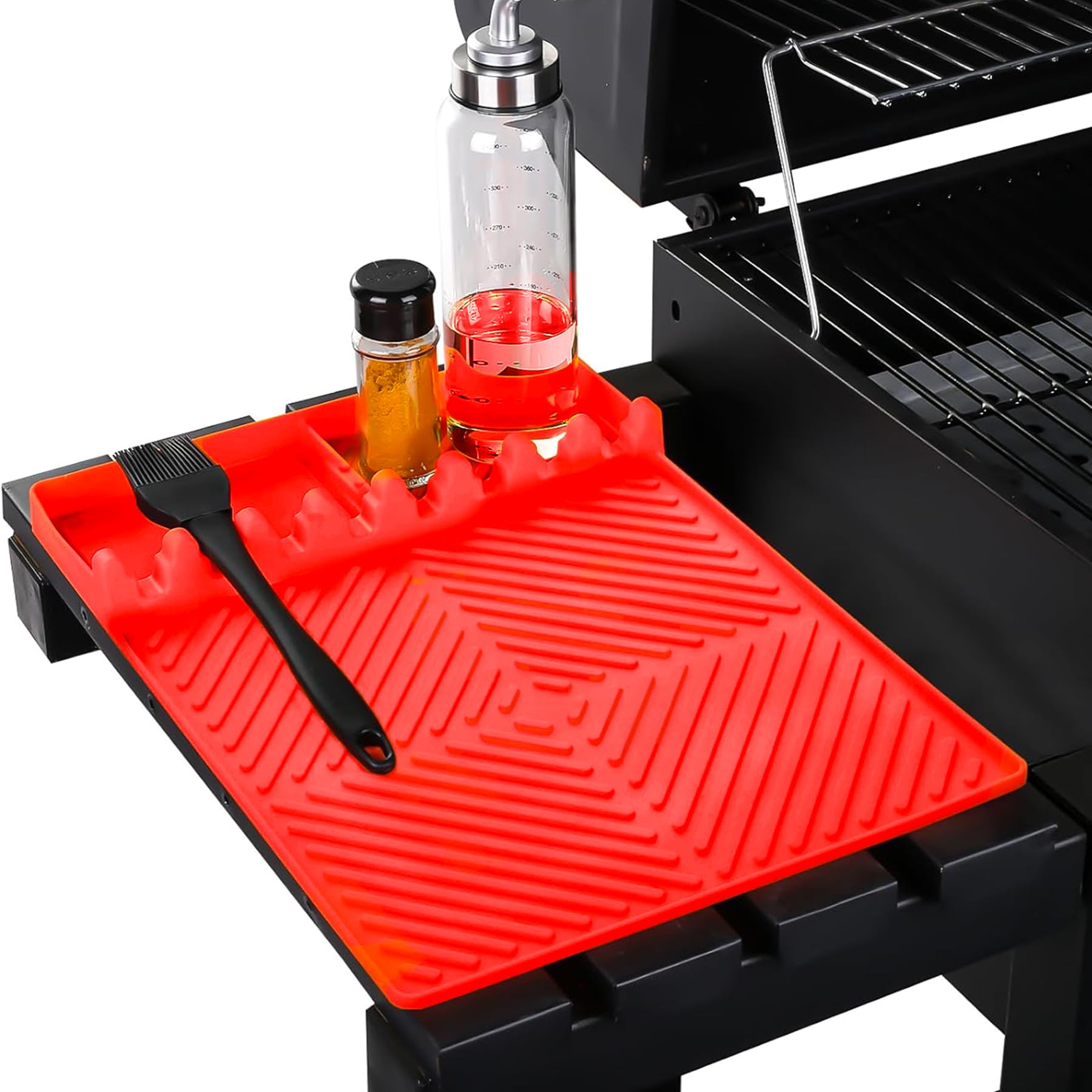 Vocloud BBQ Tool Mat for Blackstone,blackstone griddle accessories,Durable Food Grade Silicone Mat grill Accessories,Grills and tool holders for kitchens, cooking and countertops ?fiery red?