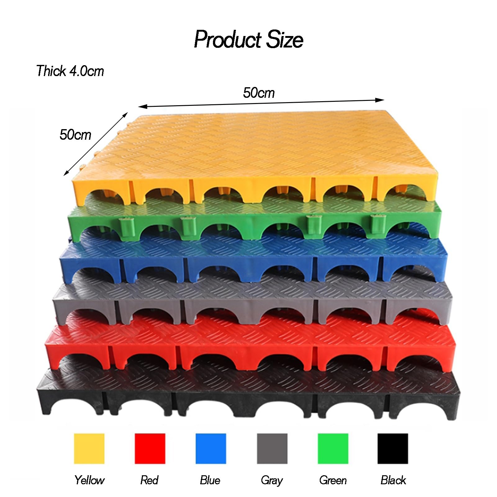 Modular Interlocking Grid Tiles Heavy Duty Garage Floor mats, car wash Facility Drainage, Suitable for Deck Patio Garage Balcony Bathroom Wet Areas(Green,50x50x4CM-4piece)