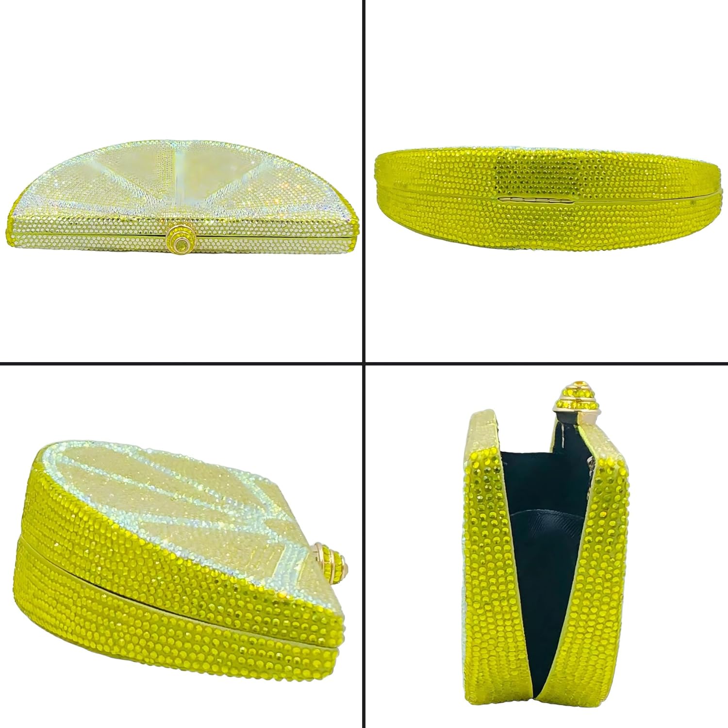 Boutique De FGG Mini Fruits Rhinestone Clutch Purses for Women Dressy,Sparkly Crystal Clutch Evening Bags,Wedding Handbags