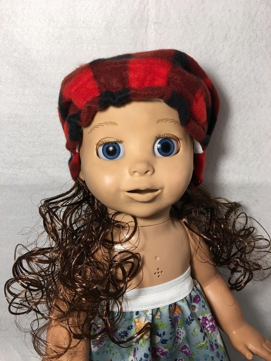 Handmade Hat with Wig Only Fits Luvabella Doll Hair Head Accessory Pink