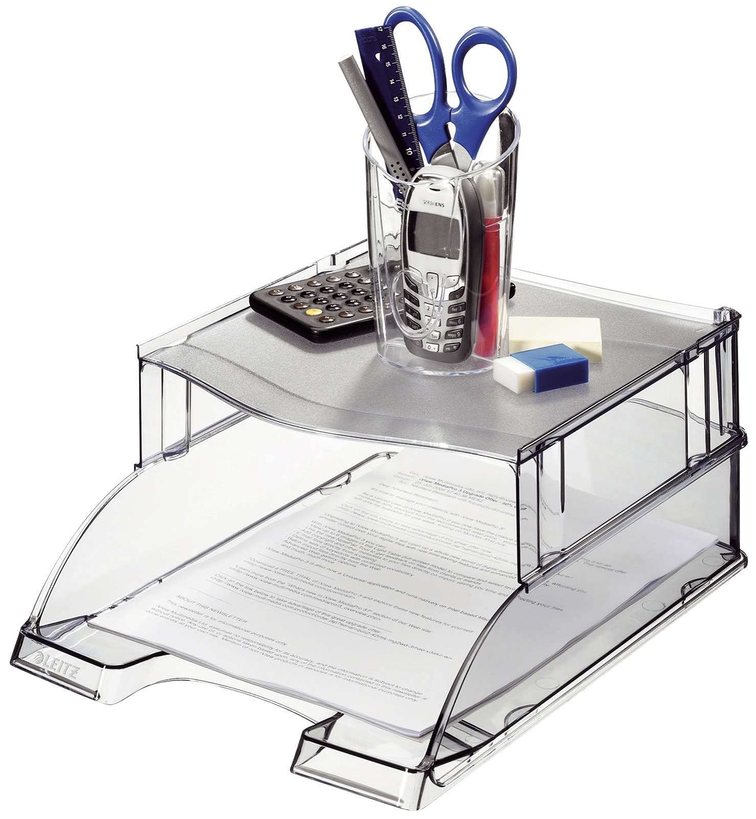 Leitz Distanziatore universale per vaschette portacorrispondenza, Grigio Fumé Trasparente, Gamma Plus, 52340092