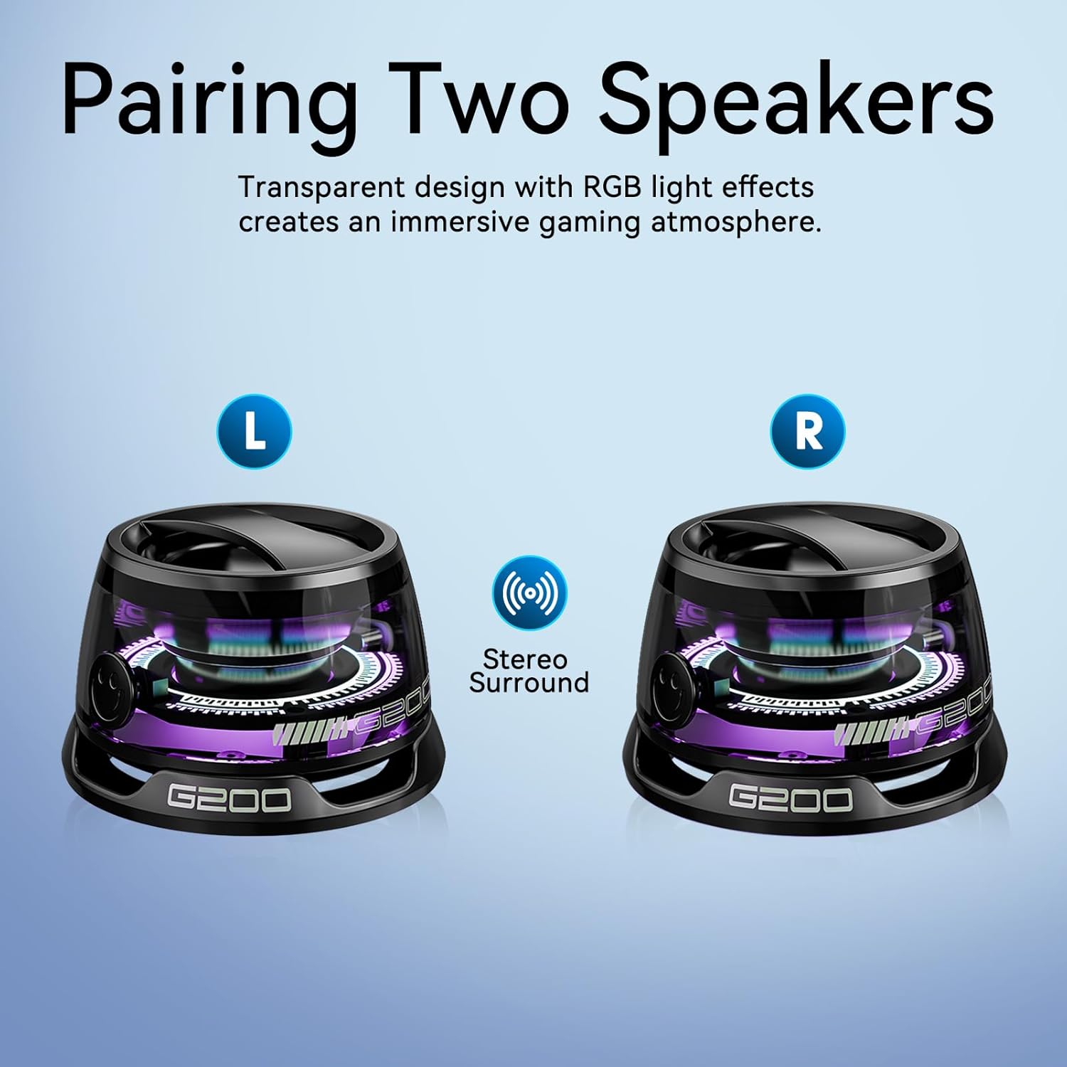 Magnetic Bluetooth Speaker - Mini Speaker Bluetooth Wireless, G200 Magnetic Speakers with Phone Stand, RGB Light, Game Mode, 7H Playtime, Mini Speakers for Camping & Home, Gifts for Teens - Image 7