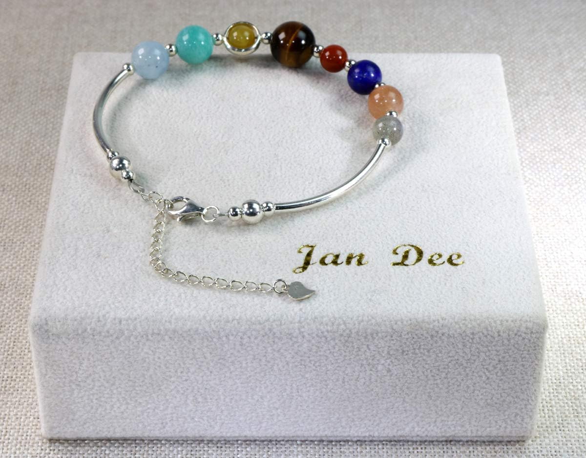 Jan&Dee Natural Crystal 925 Silver Solar System crystal bracelet