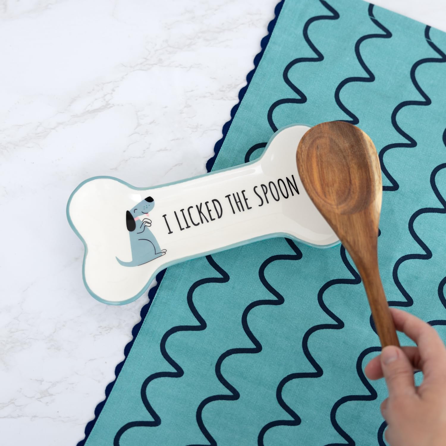 Pavilion Gift Company - I Licked The Spoon - 8.5" Housewarming Decorative Bone Shaped Spoon Rest Holder Pet K-9 Puppy Dog Rescue Adoption Animal Pet Parents Mom Dad Present image 4