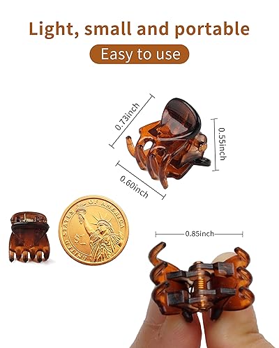 Miniatura 4 de Mini pinzas para el cabello, 72 piezas para mujeres y niñas, de plástico, pinzas para el cabello de garra pequeña con 3 colores, pequeñas