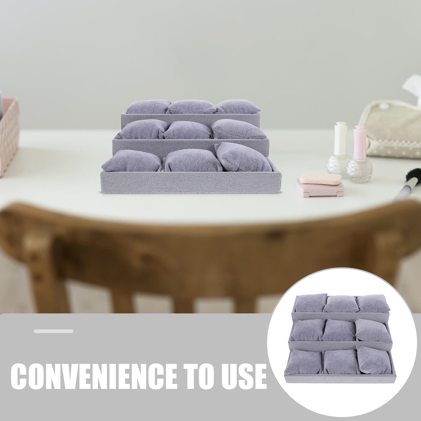 COLLBATH Plateau à Bijoux et Montres 3 Niveaux 9 Compartiments en Bois