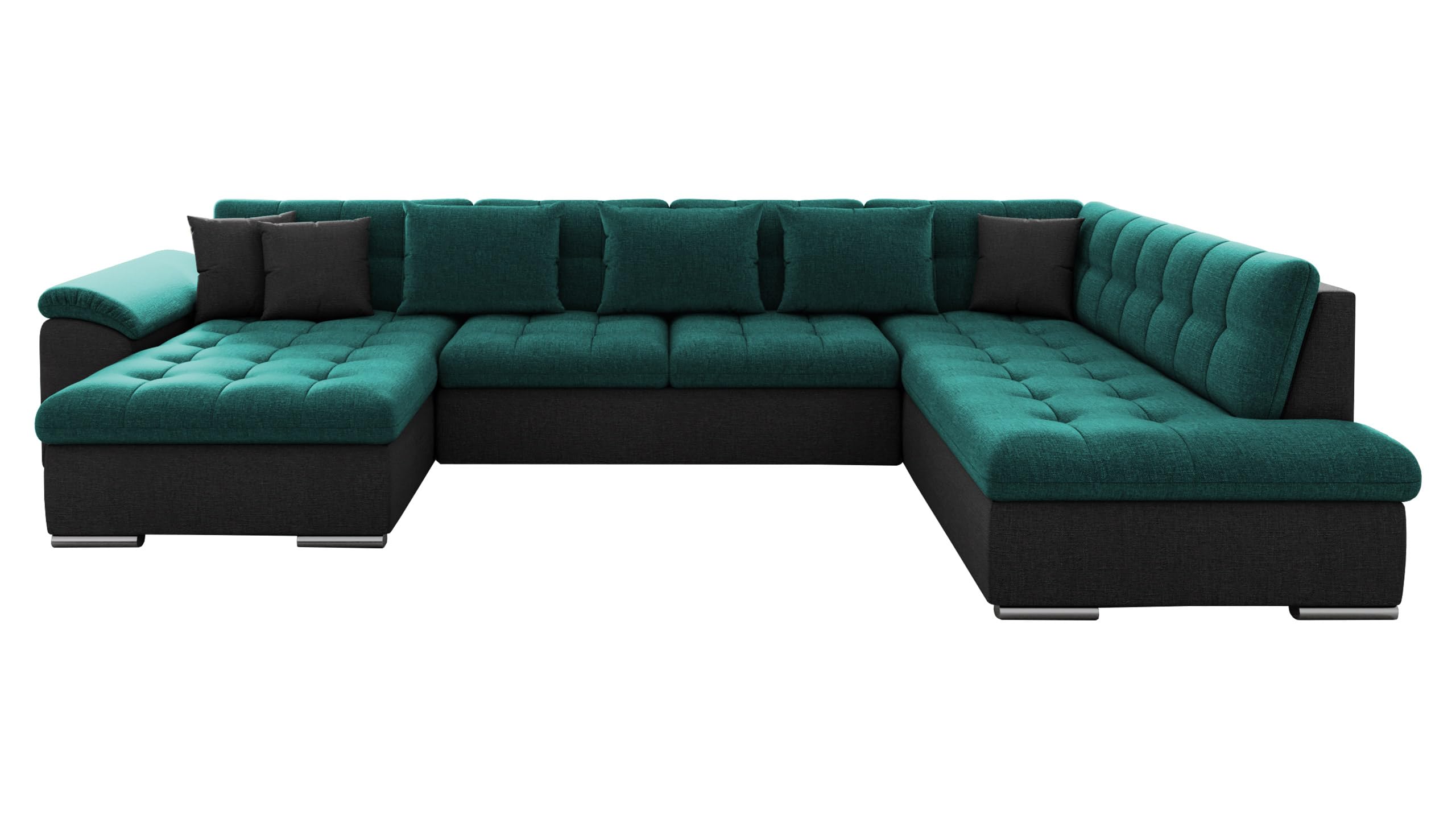 Mirjan24 Eckcouch Ecksofa Niko Bis, Design Sofa Couch mit Schlaffunktion und Bettkasten U-Sofa Farbauswahl Wohnlandschaft vom Hersteller (Ecksofa Links, Soul 20 + Soul 13)