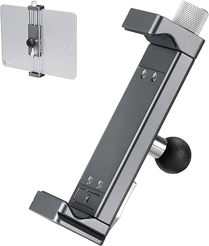 FANAUE Soporte para trípode para iPad con cabezal de bola de 0.669 in, compatible con brazo de doble enchufe y soporte para automóvil, soporte
