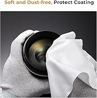 Vista 7 de K&F Concept 43mm Tapa de lente, 4-en-1 tapa de lente de pellizco central + correa anti-pérdida + kits de paño de limpieza de microfibra compatibles