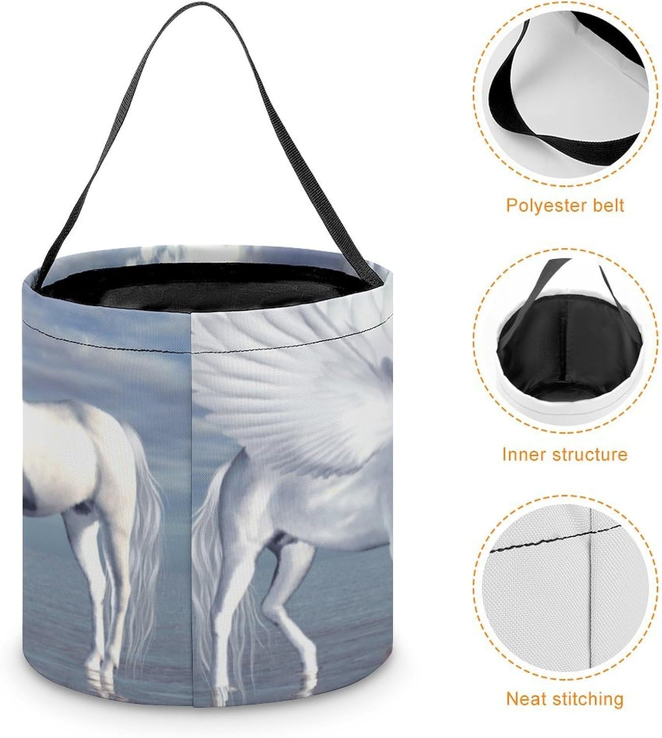 Un-icorns And Pegasus Halloween Treat Bag Reusable Candy Basket Tote Goody Bags Gift Party