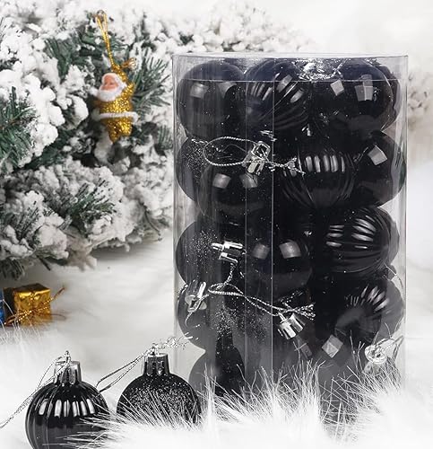 Miniatura 20 de YYCRAFT Adornos de bola de Navidad de 34 quilates de 1.2 pulgadas para árbol de Navidad, decoraciones de Navidad, ganchos inastillables incluidos