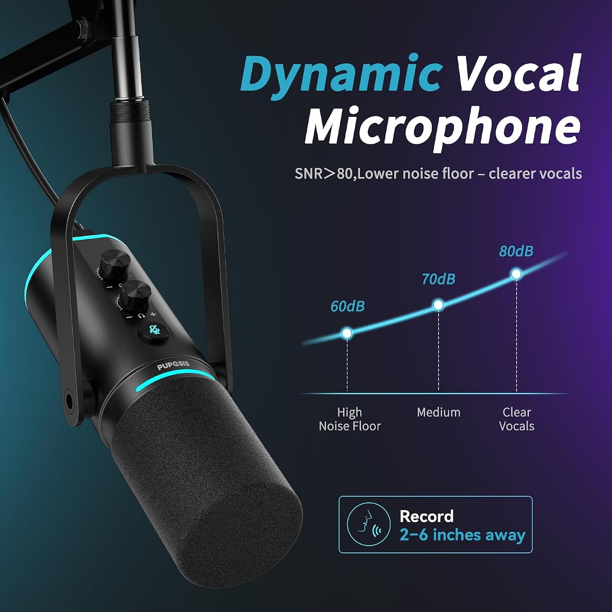 Shure MV7+ USB-C & XLR Podcast Dynamic Microphone - Black view 2