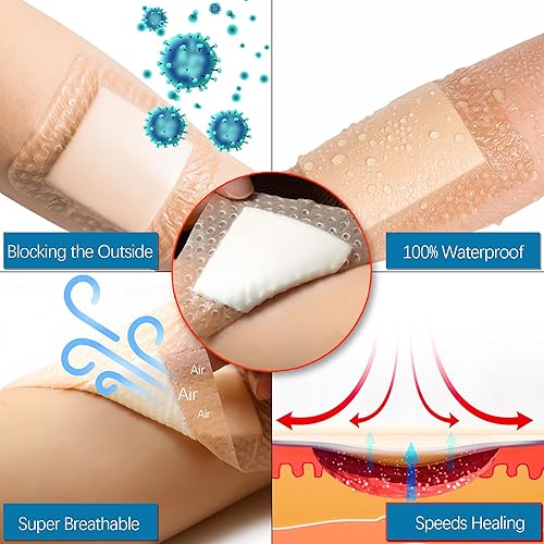 Miniatura 6 de Apósito de espuma de silicona, vendajes de silicona impermeables, almohadillas para el cuidado de heridas de exudado pesado, vendajes de llagas de