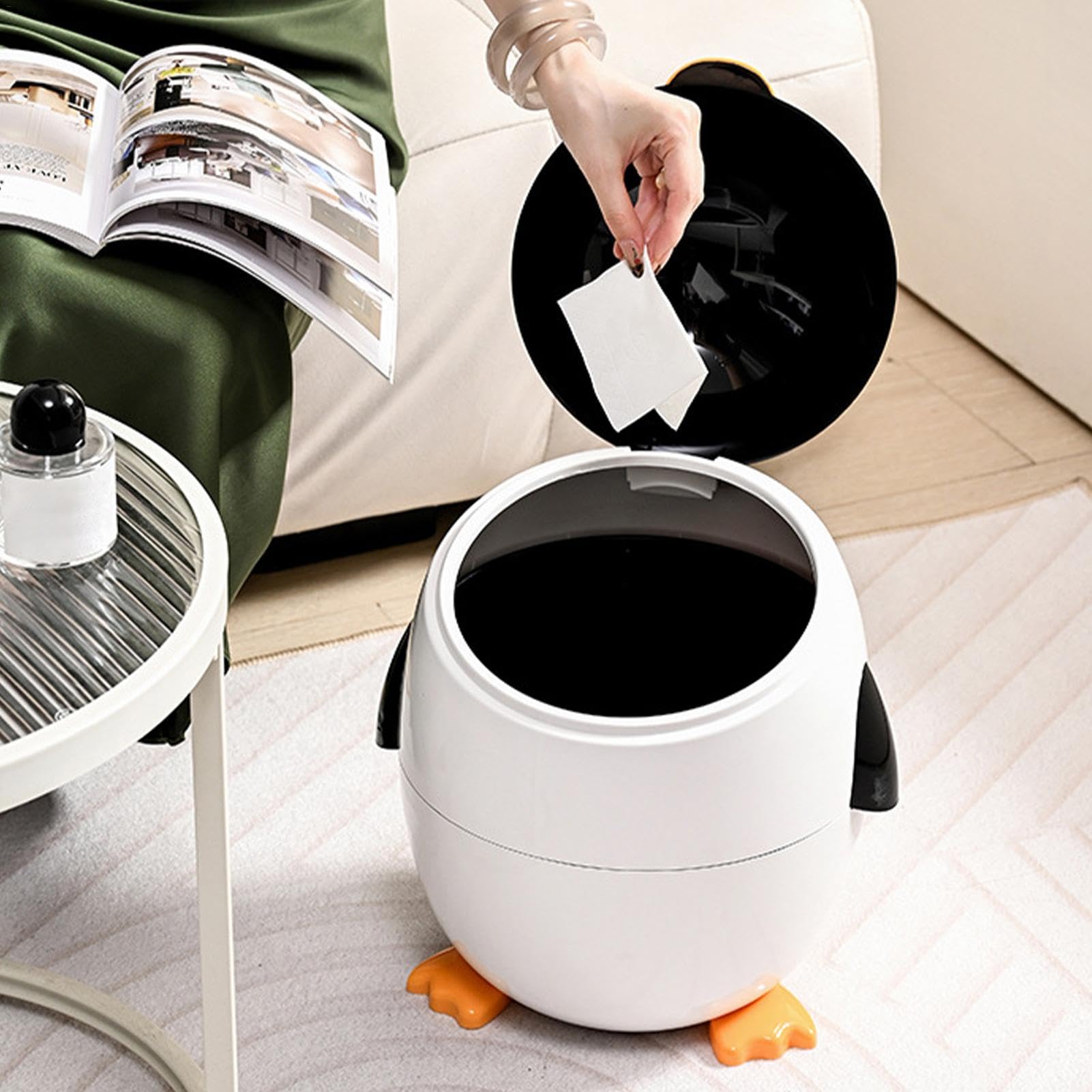 Pinguin-Abfallkorb – Cartoon-Abfallbehälter Für Kinderzimmer | Pinguin-Mülleimer, Schreibtisch-Mülleimer, Pinguin-Mülleimer, Pinguin-Mülleimer, Mülleimer In Tierform Für Auto, Zuhause, Schlafzimmer