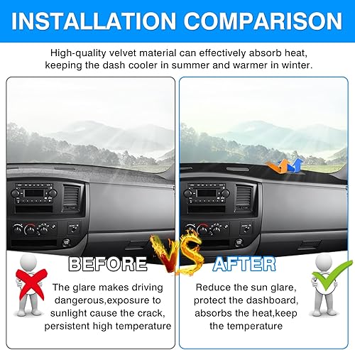 Vista 90 de Autorder Alfombrilla para tablero de instrumentos para Toyota 4Runner 1990-1995, accesorios para camioneta, cubierta de salpicadero, alfombrilla