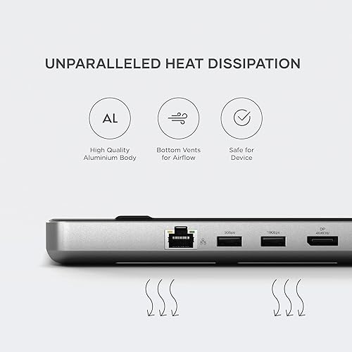 Miniatura 5 de Satechi Estación de acoplamiento dual USB C y soporte con HDMI 4K dual, puerto de pantalla, carga USB C PD de 75 W, 2 datos USB C, 2 USB-A,