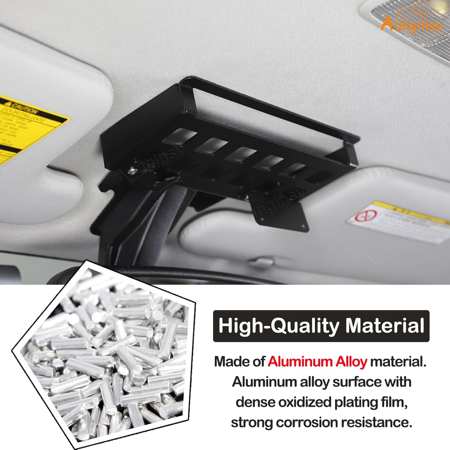 Aunginsy Inner Rearview Mirror Storage Rack Shelf Compatible with Toyota FJ Cruiser 2007-2021 Car Roof Rearview Mirror Multifunctional Storage Box Mount Frame Organizer Tray Expansion Accessories