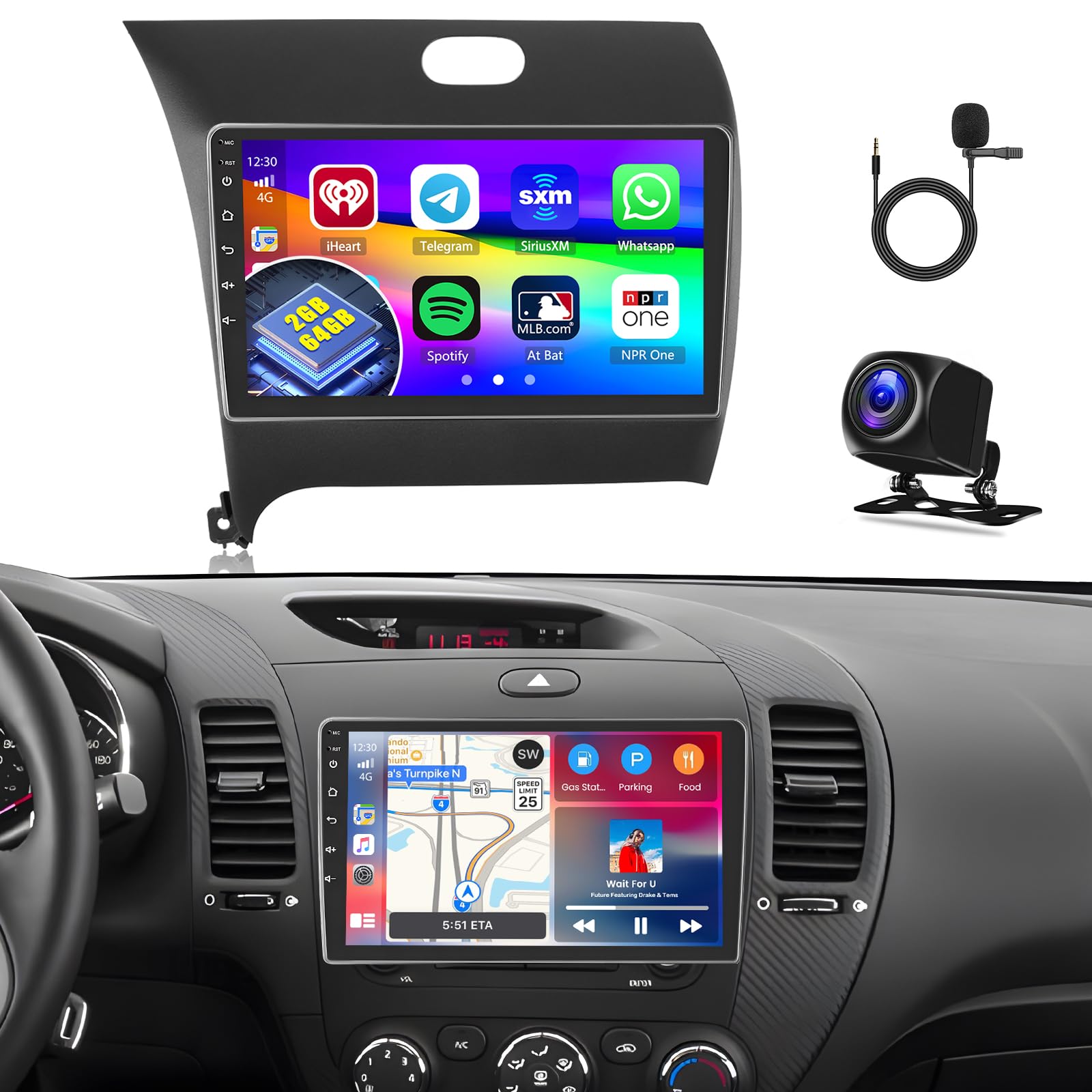 2 32G]Android 13 Car Stereo for Kia K3 Rio 2011-2015 with Carplay
