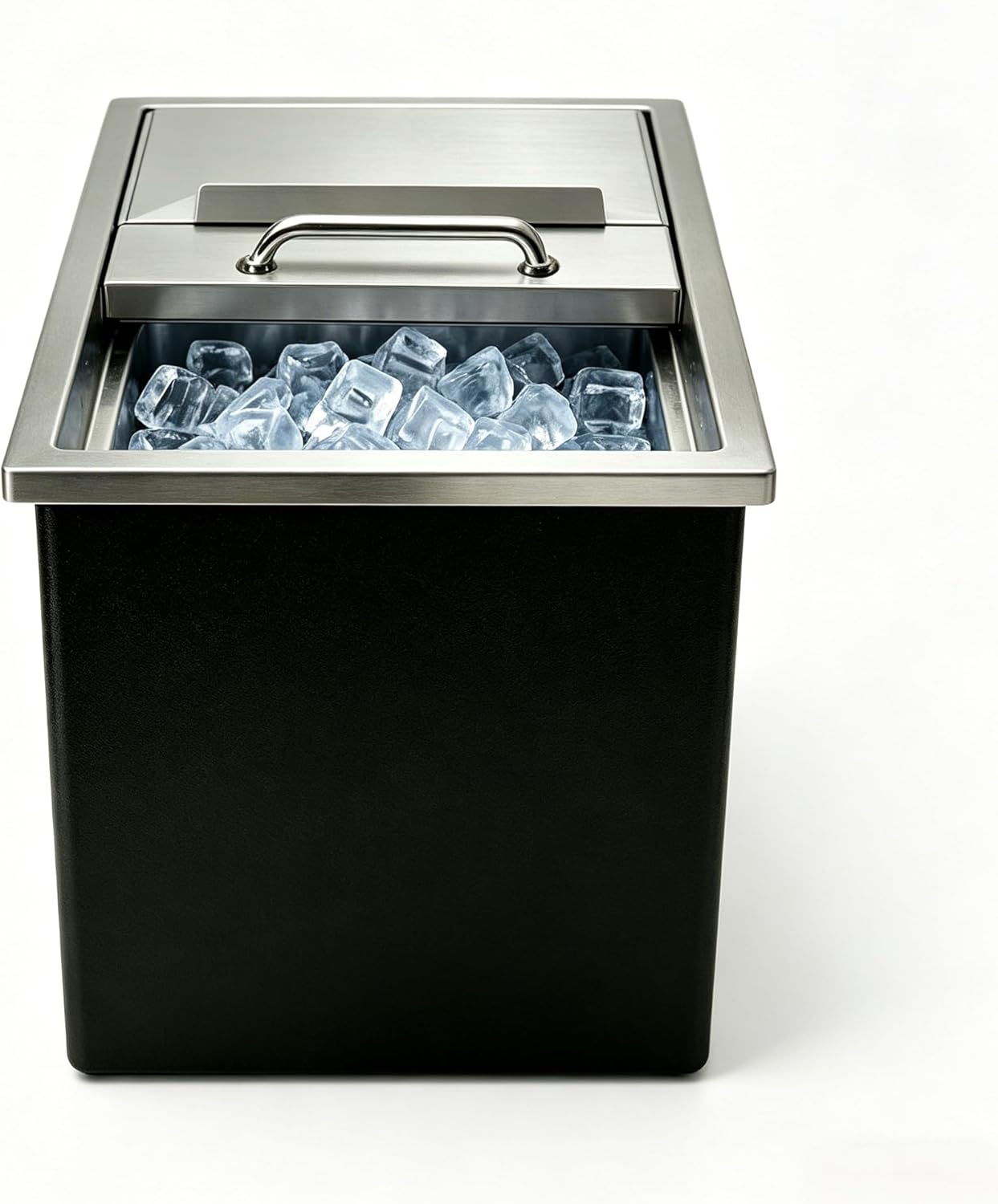 Drop in Ice Chest, 18L x 12W x 15H Commercial Ice Bin with Cover 304 Stainless Steel, Drop in Cooler Included Drain-Pipe Set, for Cold Wine Beer