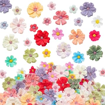 200pcs Mini Faux Flower Heads Artificial Flower Heads Small Silk Flower Fake Daisy Peony Flowers for Craft Garland Wedding Party Supply Home Decoration