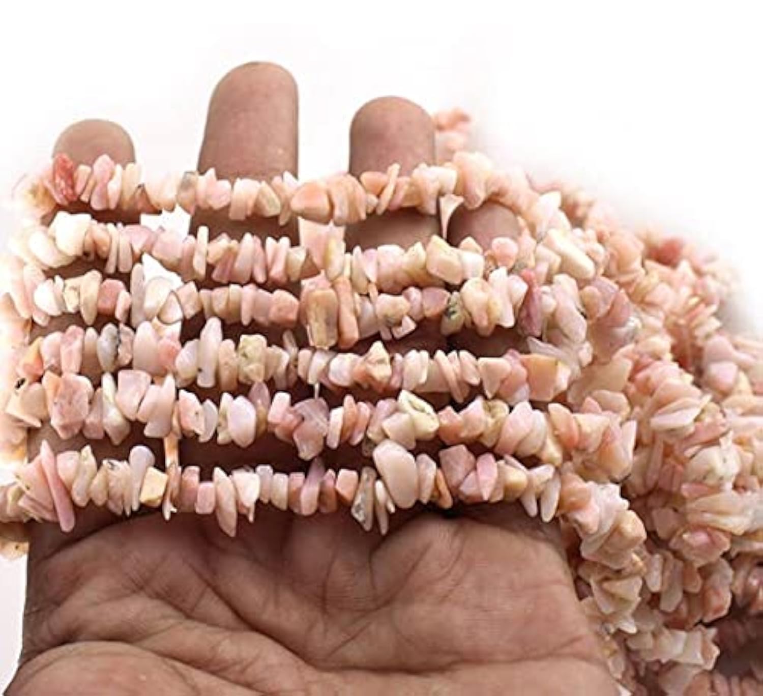 Opale rose brute LKBEADS en fil de 36" pour bijoux de haute qualité artisanale