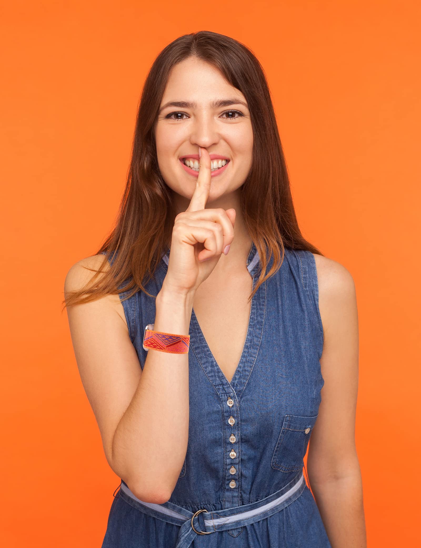 TOYOUTHS Elastic Band Compatible with Fitbit Versa 2/Versa Lite/Versa Bands Scrunchie Fabric Nylon Sport Stretchy Strap Fashion Versa Lite Special Edition Wristband Women Men (Boho Orange, Small)