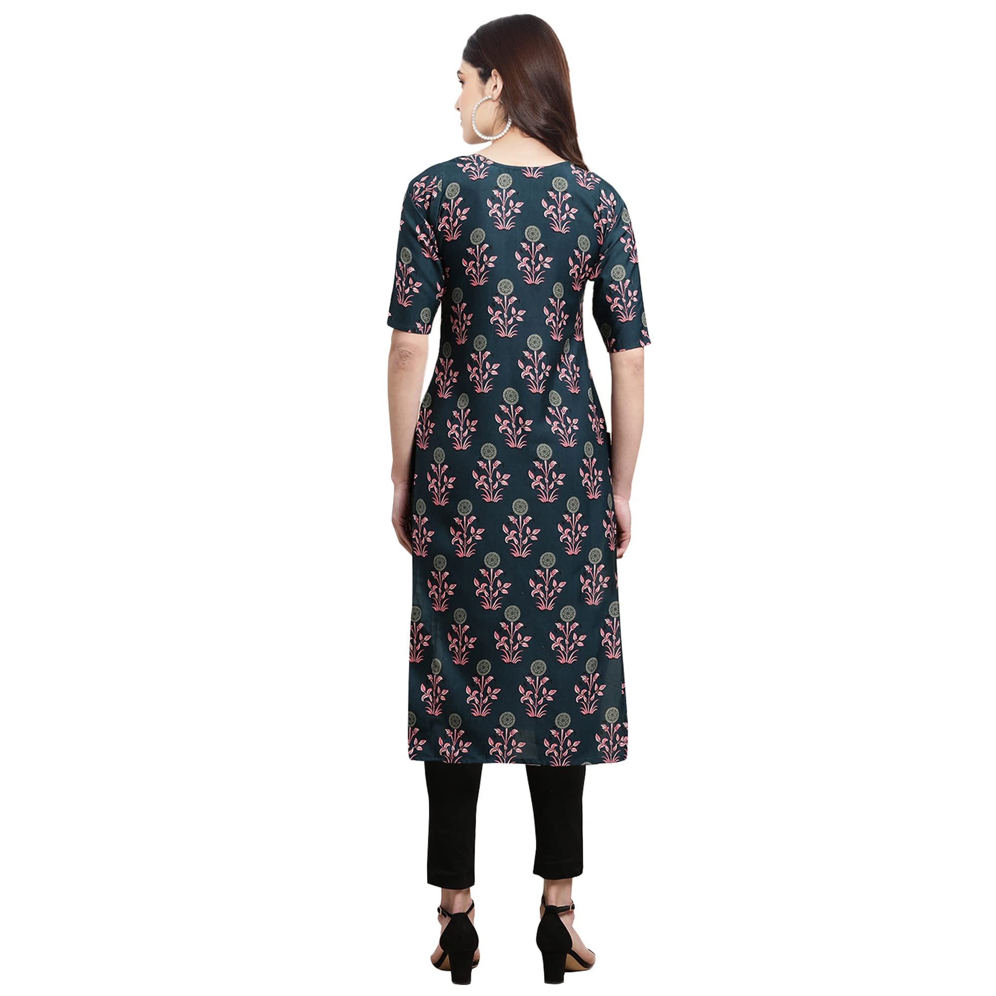 Pinkmint Women's Crepe Digital Print Straight Kurta [Pack Of 6](Qv-338-335-331-346-350-354-S)