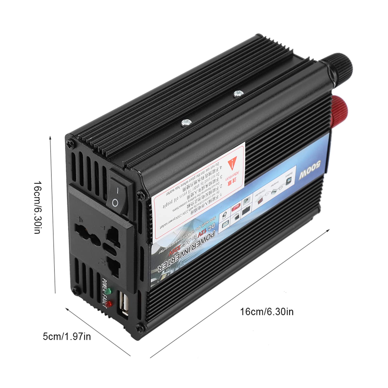 Inversor, Convertidor de Voltaje, Inversor Solar, Inversor de Panel Solar, Inversor 500W 12V a 220V/100V Convertidor con Panel Solar para el Hogar (12v a 220v/500W)